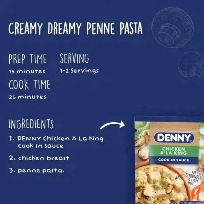 Denny Cook-in Sauce Chicken A La King 415g jar for quick gourmet meals