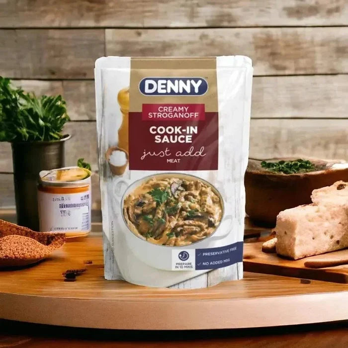 Denny Cook-in Sauce Creamy Stroganoff 415g package for easy gourmet meals