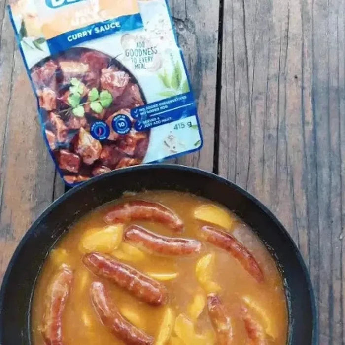 Denny Curry Sauce Mild Malay Curry 415g jar with traditional mild flavor for a subtle curry kick