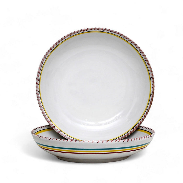 DERUTA RED SIMPLE : Risotto/Pasta/Cioppino round shallow coupe bowl