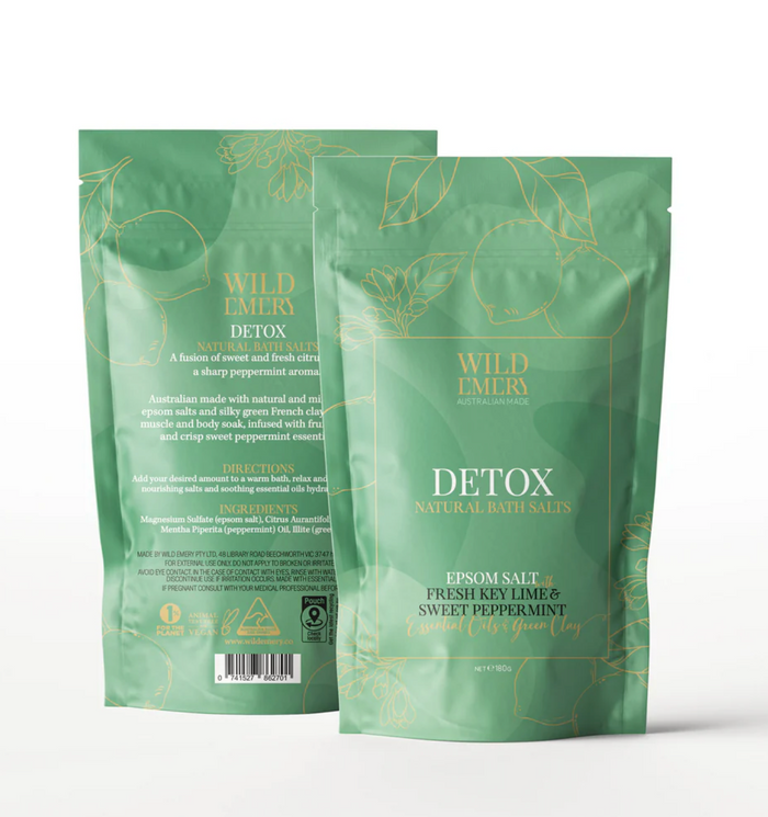Wild Emery Bath Salts Detox Natural Bath Salts 180g