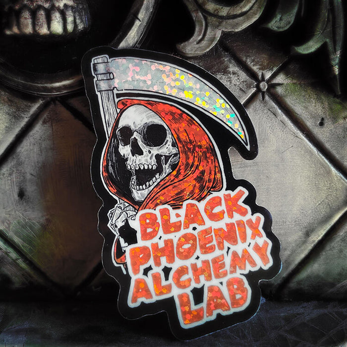 Disco Reaper Holographic Skatepunk Glitter Sticker
