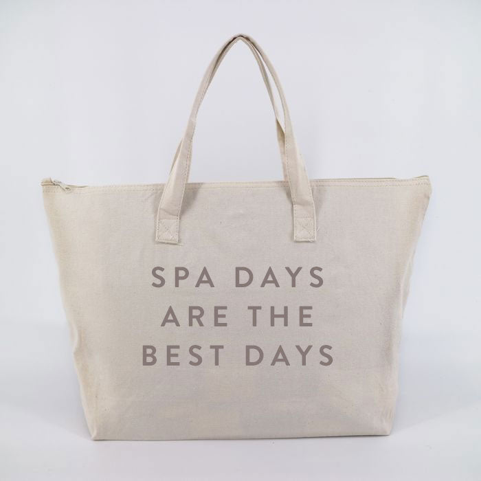 DISCONTINUED - Spa Days Are The Best Days Tote Bag w/ Zipper Top | Lucky Owl