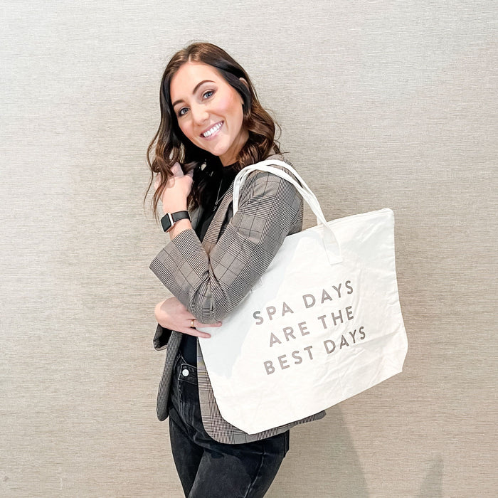 DISCONTINUED - Spa Days Are The Best Days Tote Bag w/ Zipper Top | Lucky Owl
