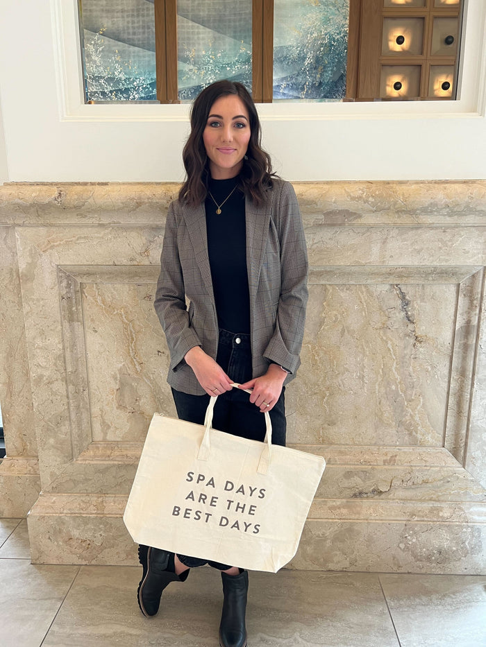 DISCONTINUED - Spa Days Are The Best Days Tote Bag w/ Zipper Top | Lucky Owl