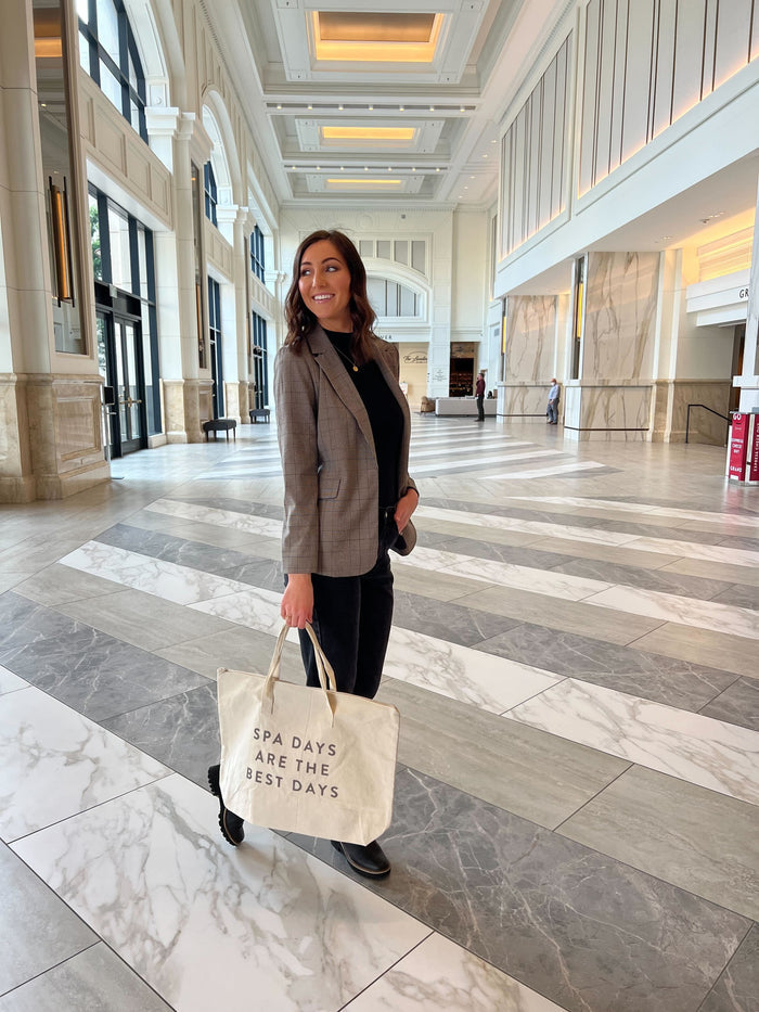 DISCONTINUED - Spa Days Are The Best Days Tote Bag w/ Zipper Top | Lucky Owl