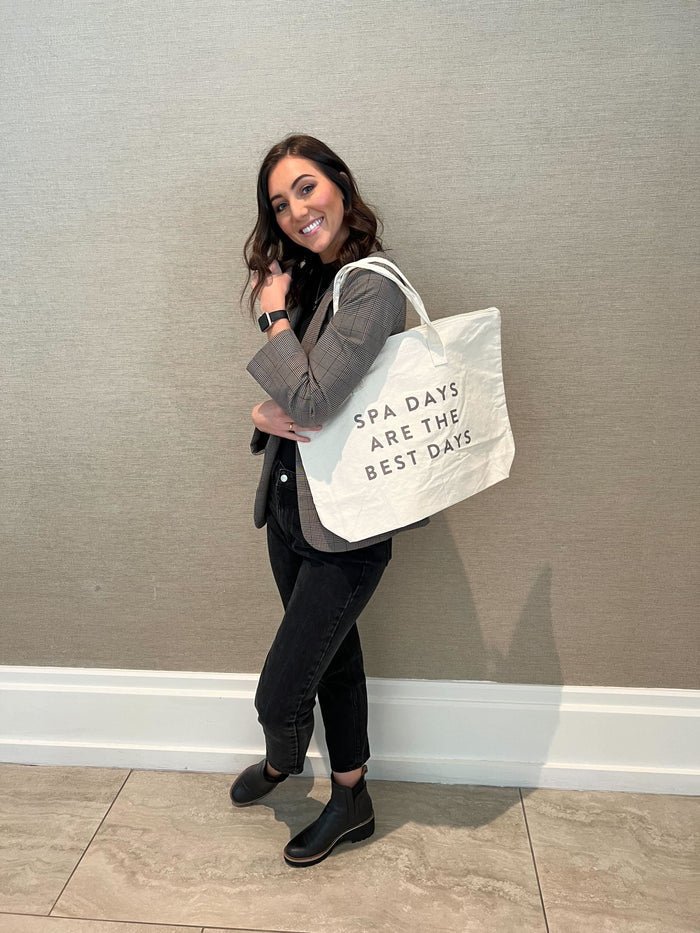 DISCONTINUED - Spa Days Are The Best Days Tote Bag w/ Zipper Top | Lucky Owl