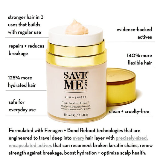 DISCONTINUED -Sun + Sweat - Tip to Root Hair Reboot 0.5 fl oz | Save Me From