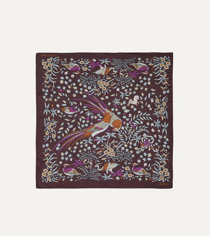 Drake’s for St. Regis Birds of Paradise Print Cotton-Silk Bandana