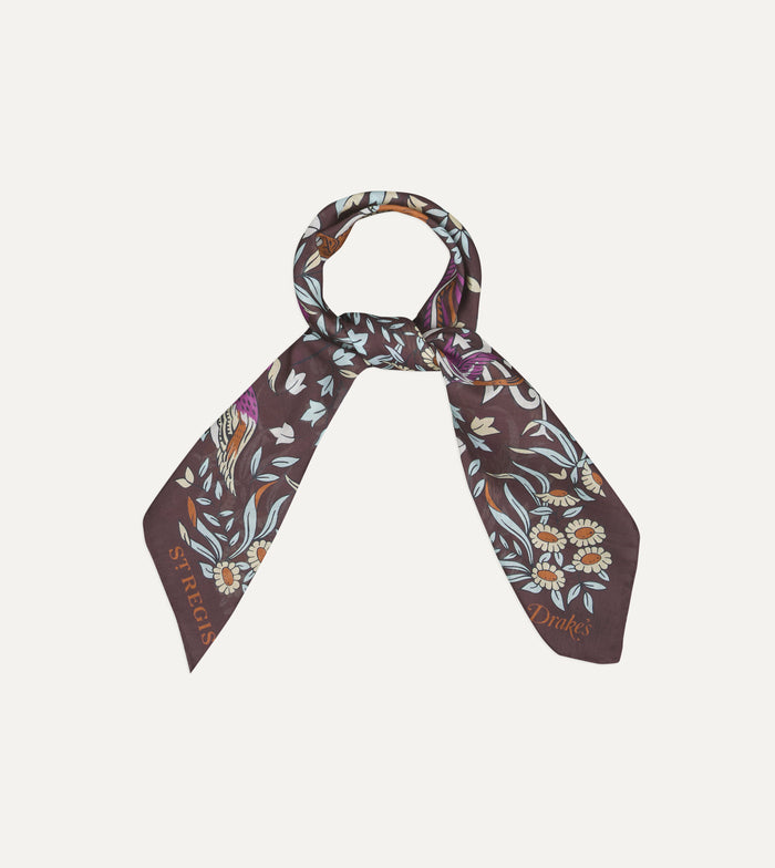 Drake’s for St. Regis Birds of Paradise Print Cotton-Silk Bandana