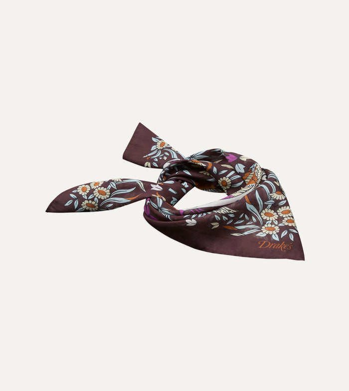 Drake’s for St. Regis Birds of Paradise Print Cotton-Silk Bandana