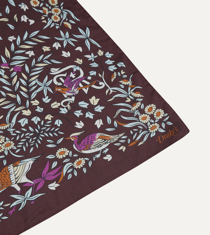 Drake’s for St. Regis Birds of Paradise Print Cotton-Silk Bandana