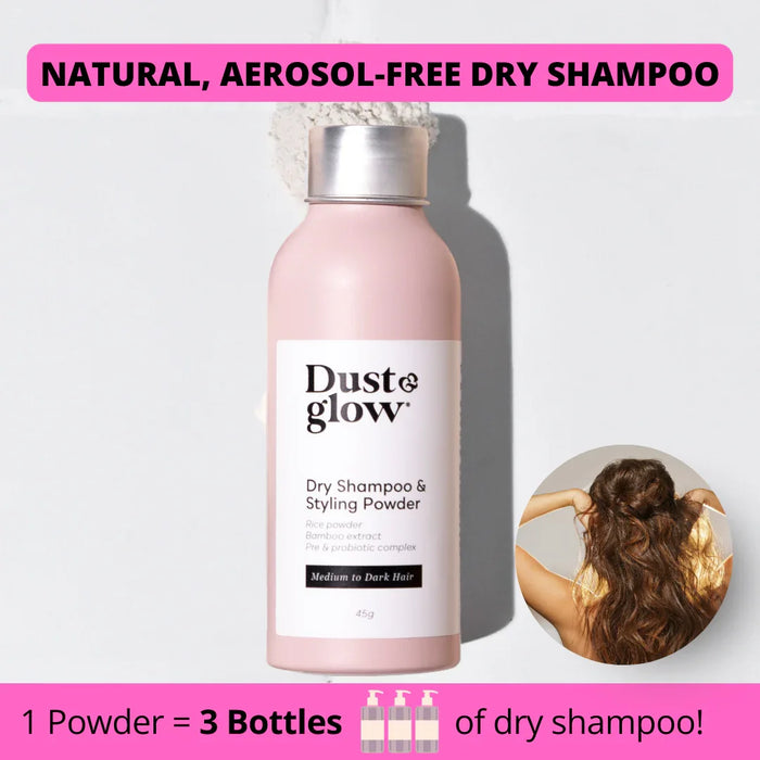 Dry Shampoo & Styling powder - Dark hair - Dust & Glow