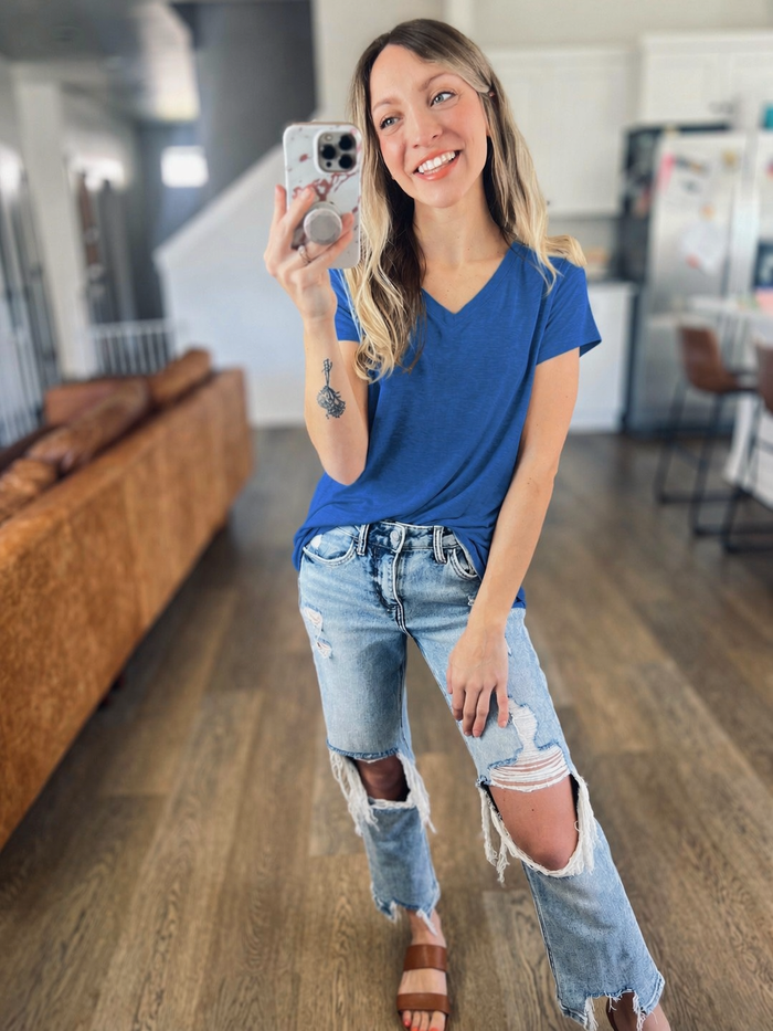 Effortless Shortsleeve Tee in Light Navy