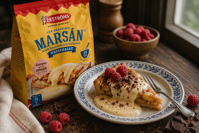 Ekströms Marsán Snabb Dessertsås 25 Portioner 364g (12.84 oz) – Authentic Swedish Instant Vanilla Dessert Sauce Mix