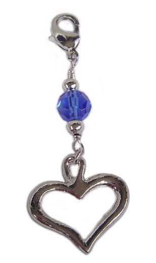 Silver Heart Charm front detail view