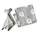 Elephant - Jacquard Knit Baby Blanket & Lovey SET (Organic)