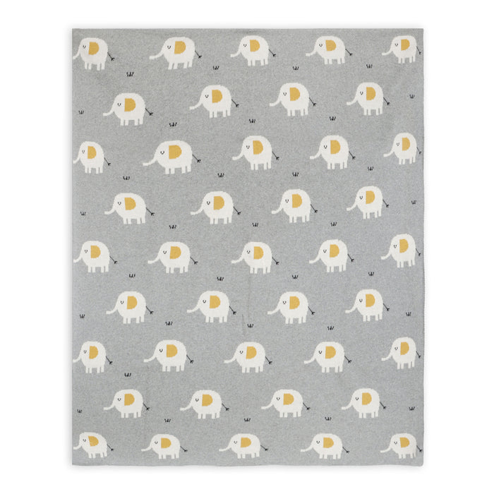 Elephant - Jacquard Knit Baby Blanket & Lovey SET (Organic)