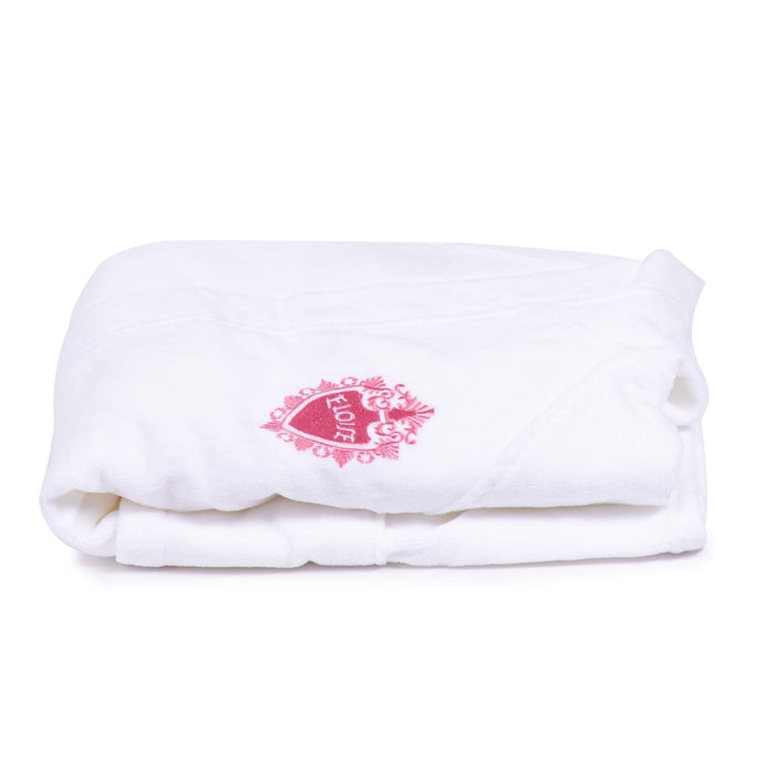 Eloise hooded bathrobe on white background