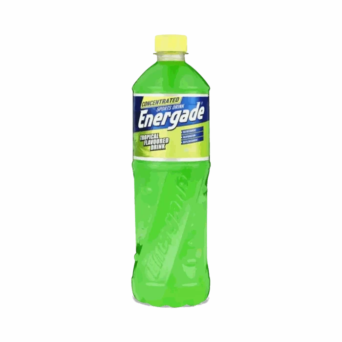 750ml bottle of Energade Sports Drink Concentrate Tropical flavor for hydration and electrolyte replenishment