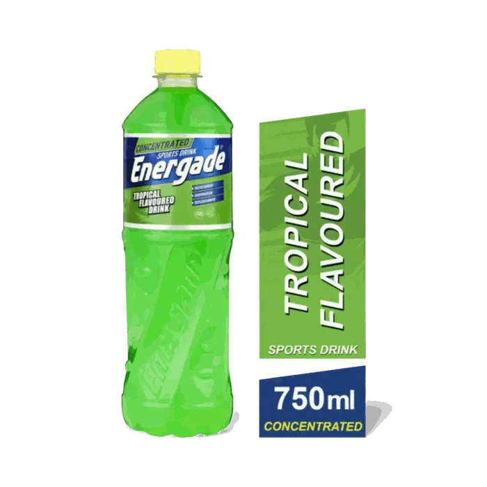 Energade Sports Drink Concentrate Tropical 750ml bottle for hydration and electrolyte replenishment