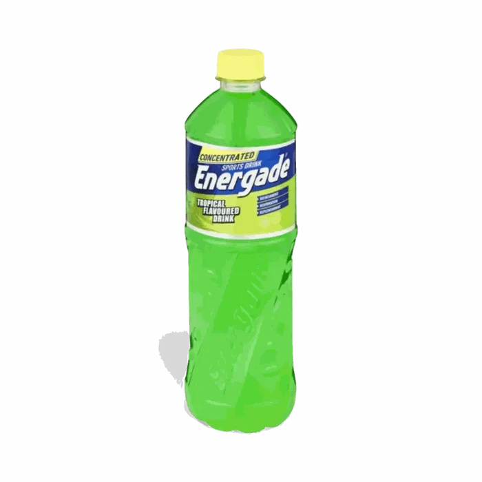 750ml bottle of Energade Sports Drink Concentrate Tropical flavor for hydration and electrolyte replenishment