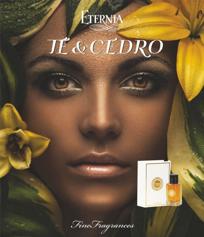 Eternia® Te & Cedro eau de parfum bottle and gift box, 100 ml