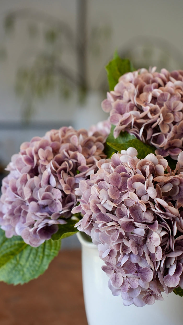 Faux Smoky Mauve Hydrangea Stem - Magnolia Lane co. Home + Garden + Gift