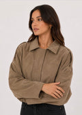 Faux Suede Jacket - Camel