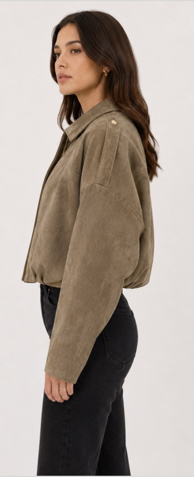 Faux Suede Jacket - Camel