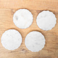 Ferrara Round Marble Coasters   White/Silver   4x4 Set of 4