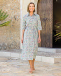 Fiona Floral Cotton Roll Sleeve Shirt Dress - Country Collection