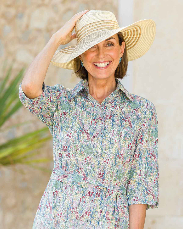 Fiona Floral Cotton Roll Sleeve Shirt Dress - Image 2 - Country Collection