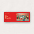 Red puzzle box with 'Fire Brigade' illustration on a white background