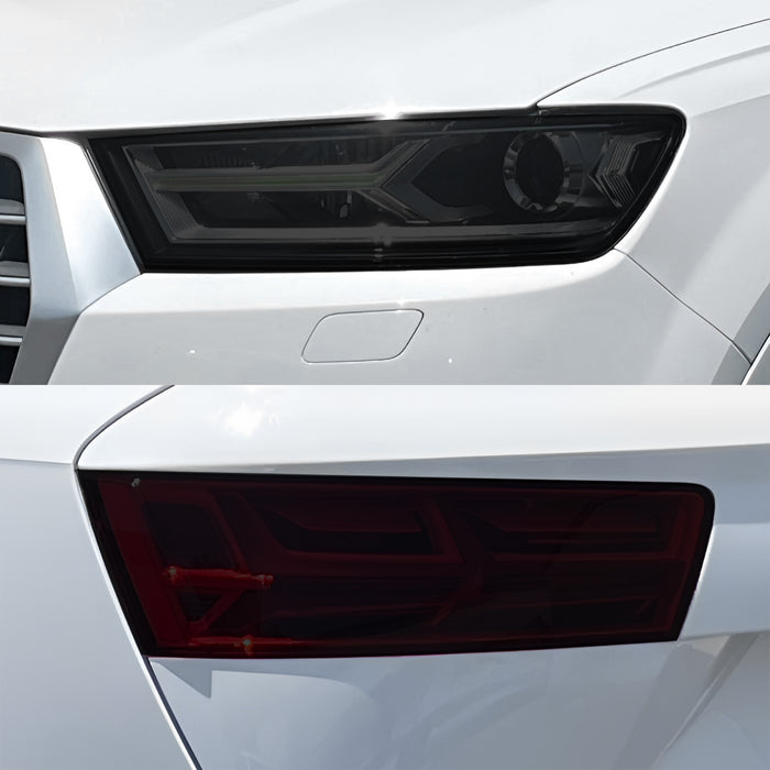 Fits Audi Q7 2017-2019 Full Headlight Taillight Precut Smoked PPF Tint Kit Film Overlay  - Bogar Tech Designs