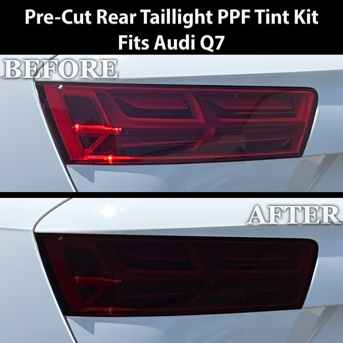 Fits Audi Q7 2017-2019 Full Headlight Taillight Precut Smoked PPF Tint Kit Film Overlay  - Bogar Tech Designs
