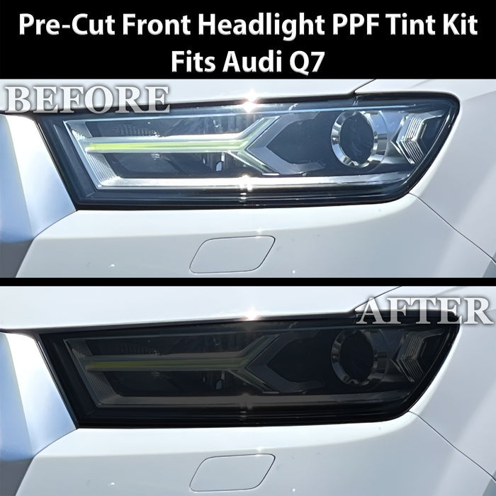 Fits Audi Q7 2017-2019 Full Headlight Taillight Precut Smoked PPF Tint Kit Film Overlay  - Bogar Tech Designs