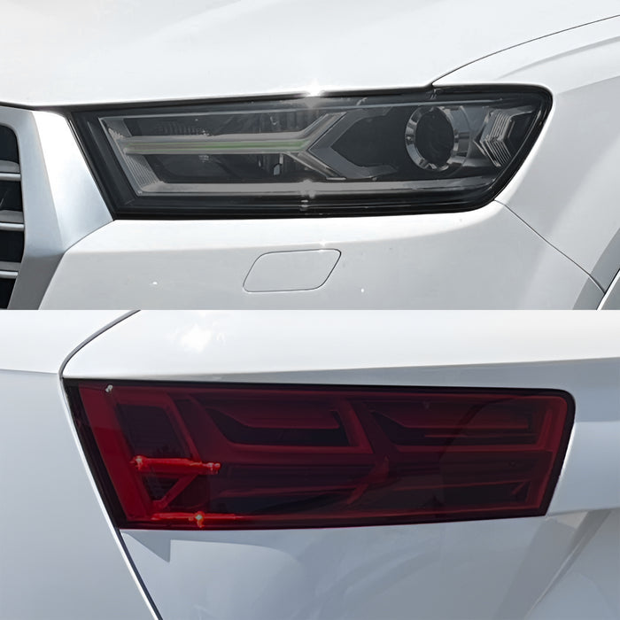 Fits Audi Q7 2017-2019 Full Headlight Taillight Precut Smoked PPF Tint Kit Film Overlay  - Bogar Tech Designs