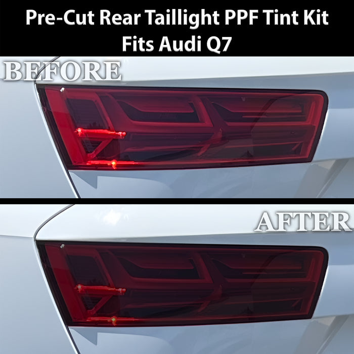 Fits Audi Q7 2017-2019 Full Headlight Taillight Precut Smoked PPF Tint Kit Film Overlay  - Bogar Tech Designs