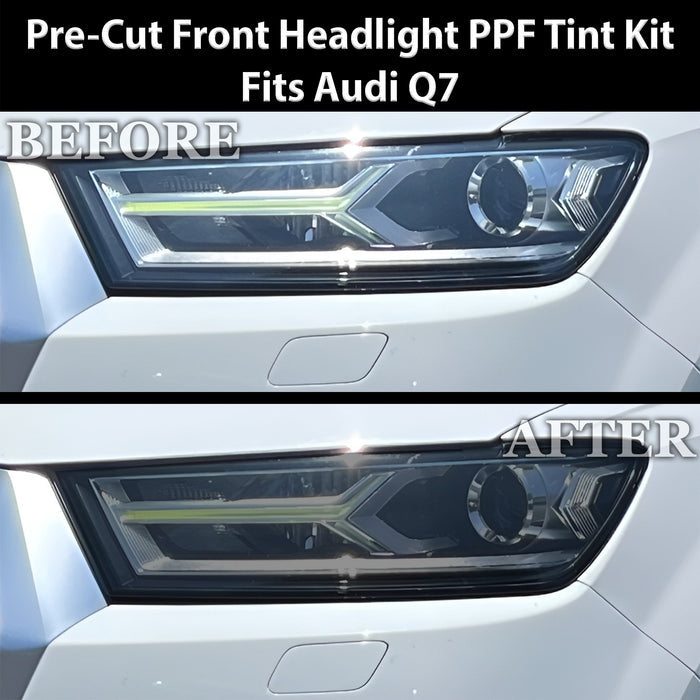 Fits Audi Q7 2017-2019 Full Headlight Taillight Precut Smoked PPF Tint Kit Film Overlay  - Bogar Tech Designs
