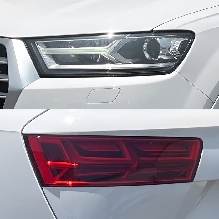 Fits Audi Q7 2017-2019 Full Headlight Taillight Precut Smoked PPF Tint Kit Film Overlay  - Bogar Tech Designs