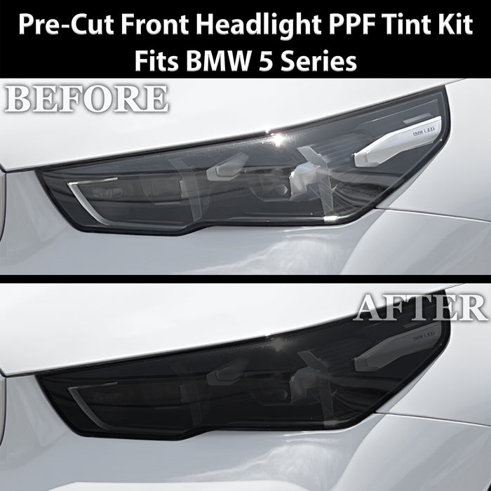 Fits BMW 5 Series 2024-2027 Full Headlight Taillight Precut Smoked PPF Tint Kit Film Overlay  - Bogar Tech Designs