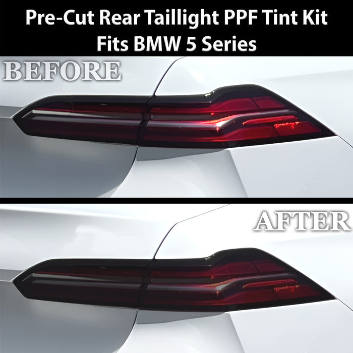 Fits BMW 5 Series 2024-2027 Full Headlight Taillight Precut Smoked PPF Tint Kit Film Overlay  - Bogar Tech Designs