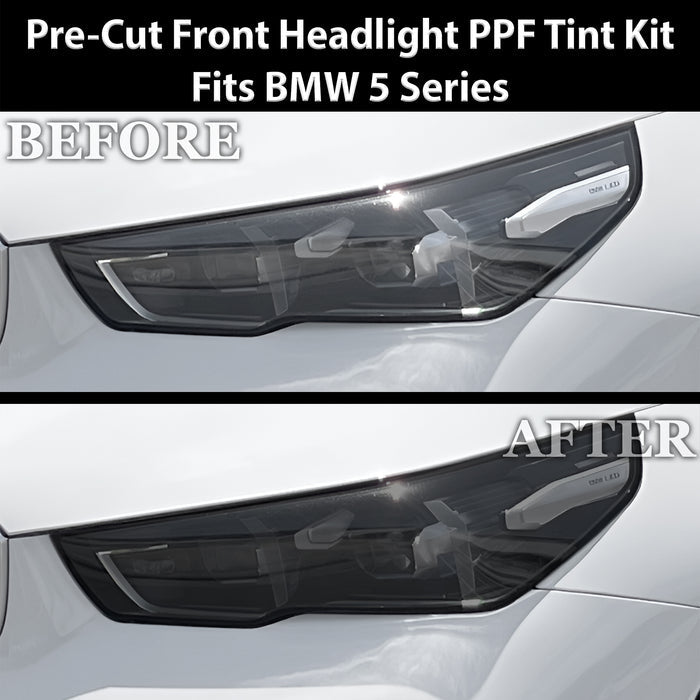 Fits BMW 5 Series 2024-2027 Full Headlight Taillight Precut Smoked PPF Tint Kit Film Overlay  - Bogar Tech Designs