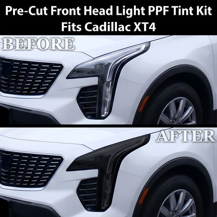 Fits Cadillac XT4 2019-2023 Full Headlight Taillight Precut Smoked PPF Tint Kit Film Overlay  - Bogar Tech Designs