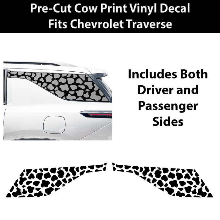 Fits Chevrolet Traverse 2024-2026 Animal Leopard Cheetah Cow Window Vinyl Decal Stickers - Bogar Tech Designs