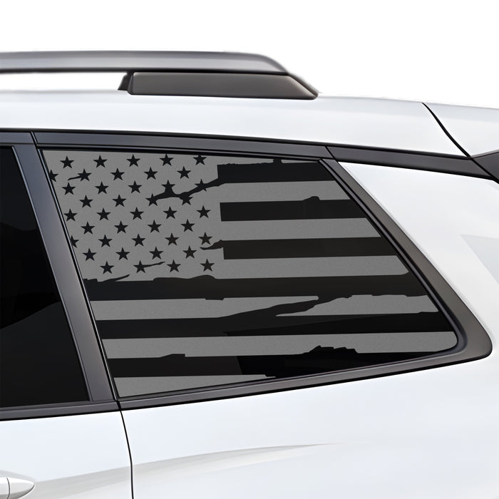 Fits Honda Passport 2019-2025 Quarter Window American Flag Vinyl Decal Stickers - Bogar Tech Designs