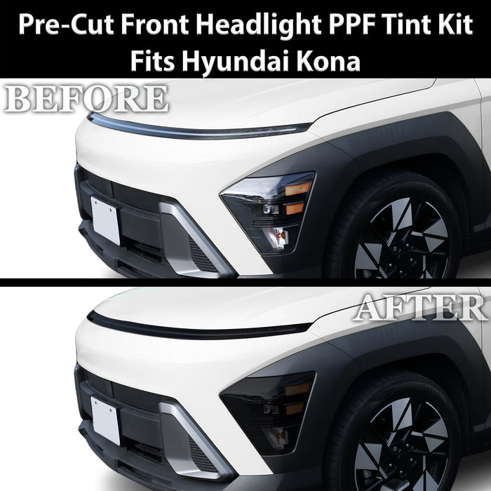 Fits Hyundai Kona 2024-2026 Full Headlight Taillight Precut Smoked PPF Tint Kit Film Overlay  - Bogar Tech Designs