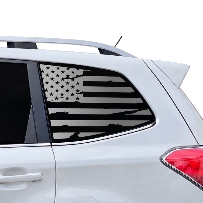 Fits Subaru Forester 2014-2018 Quarter Window American Flag Vinyl Decal Stickers - Bogar Tech Designs