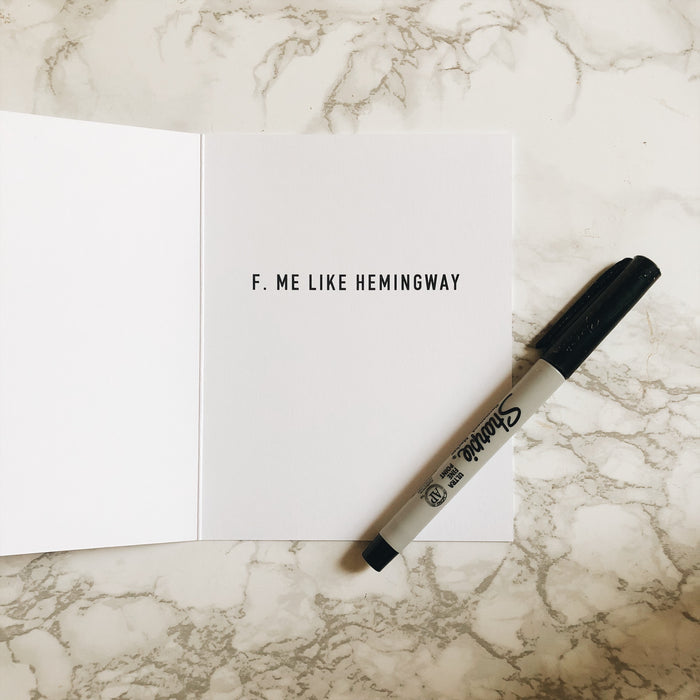 fitzgerald/hemingway card inside